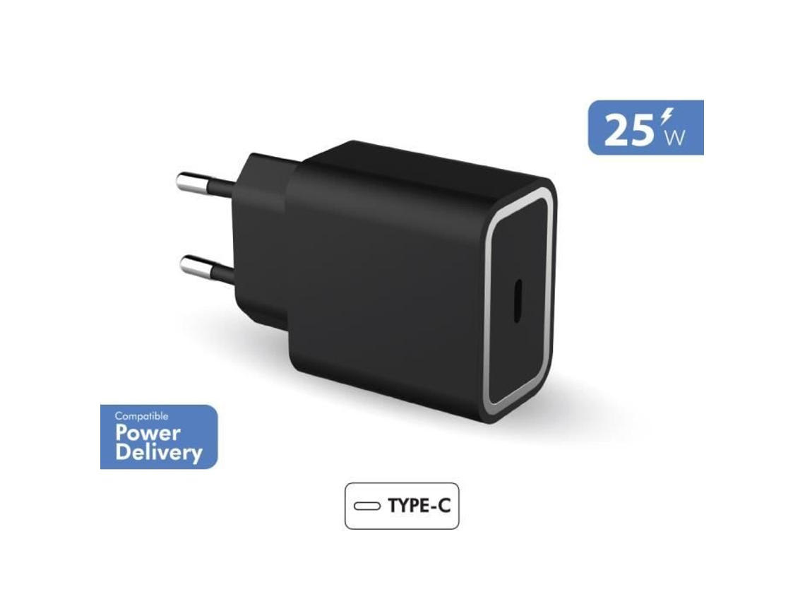Cargador Usb C Pd 25W Power Delivery Garantia Vitalícia Negro 100% Plástico Reciclado Force Power Lite