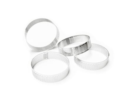 4 anillos perforados para tartas individuales - Diámetro de 8 cm SCRAPCOOKING