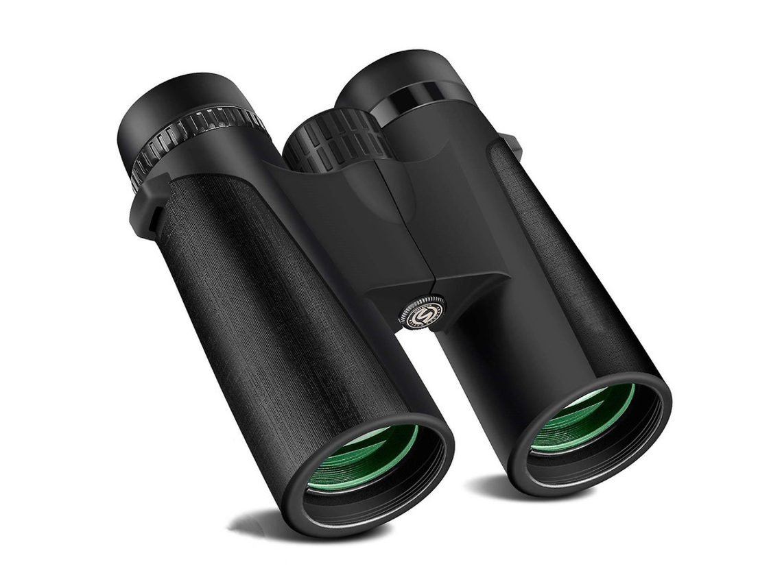 Binoculares Bak4 Prism FMC HD de 12x42 para observación de aves, viajes, estrellas, camping, espectáculos, color negro.
