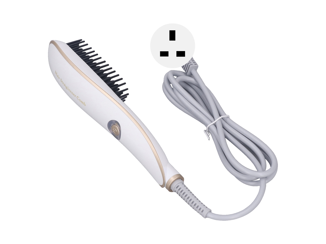 Peine Plancha De Pelo Eléctrico Con Ion Negativo Calentamiento Rápido 220-240v Plug Uk