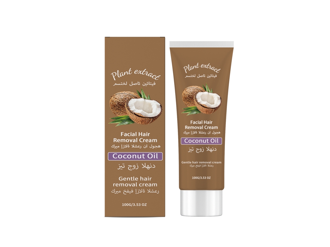 Crema depilatoria facial Amz, depilación suave, piel tersa, fácil de usar.