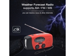 Rádio Portátil Am/fm Com Lanterna Leitora Noaa Energia Solar Manivela Emergência Fonte De Energia Móvel