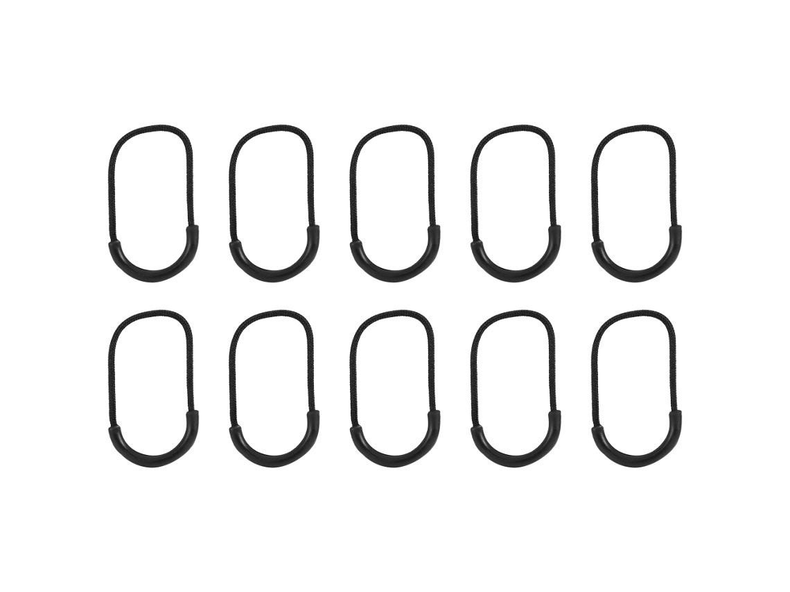 Tiradores de cremallera de plástico negro Smile EDC (10 unidades)