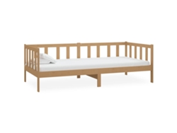 Sofá Cama Madera de Pino Macizo Marrón Miel (90x200 cm)