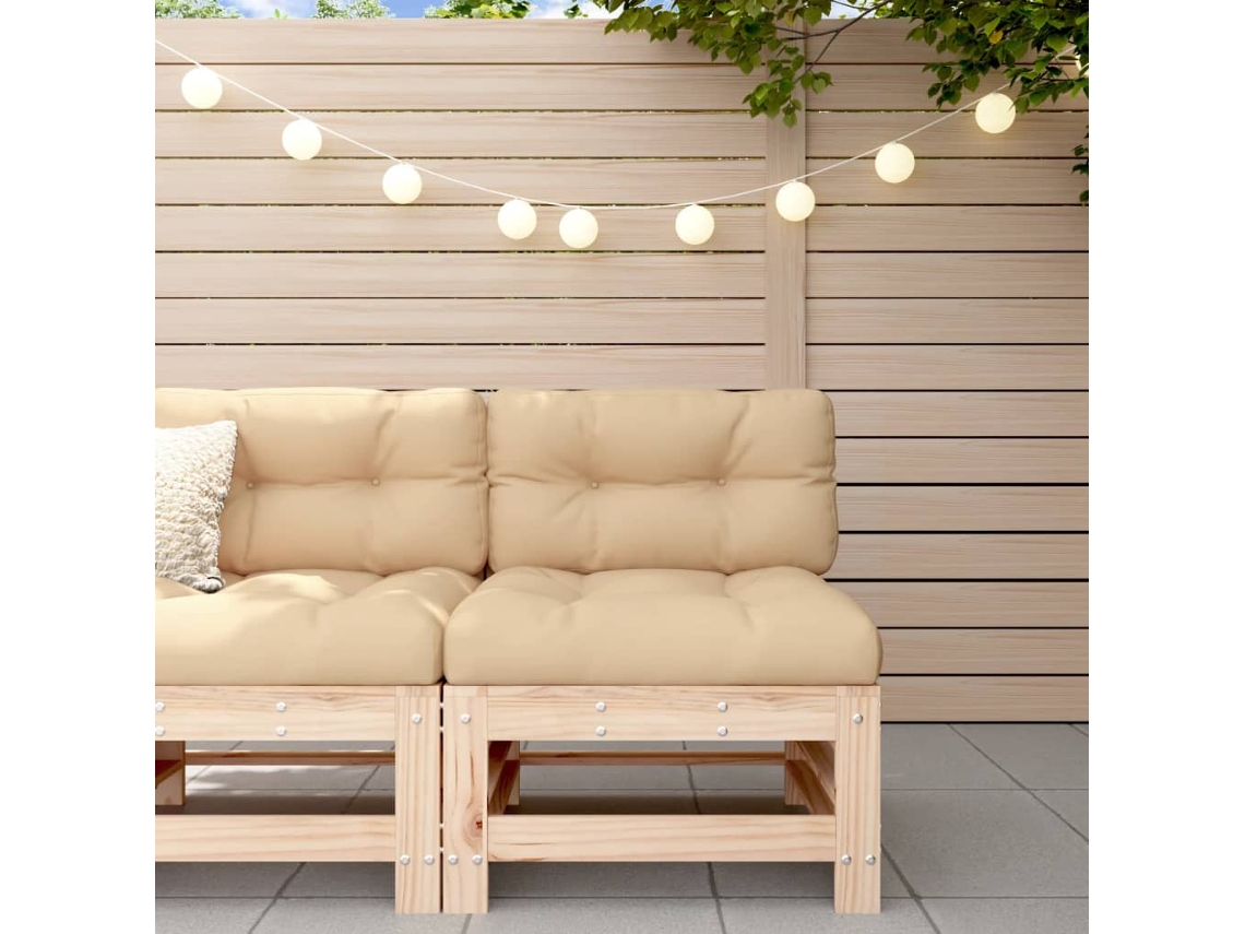 Sofá de centro de jardinería de madera maciza de pino Dkd Home Decor