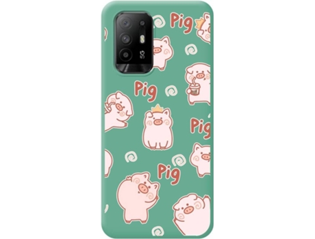 Carcasa para Oppo A94 5G TUMUNDOSMARTPHONE Silicona Líquida Dibujos Verde