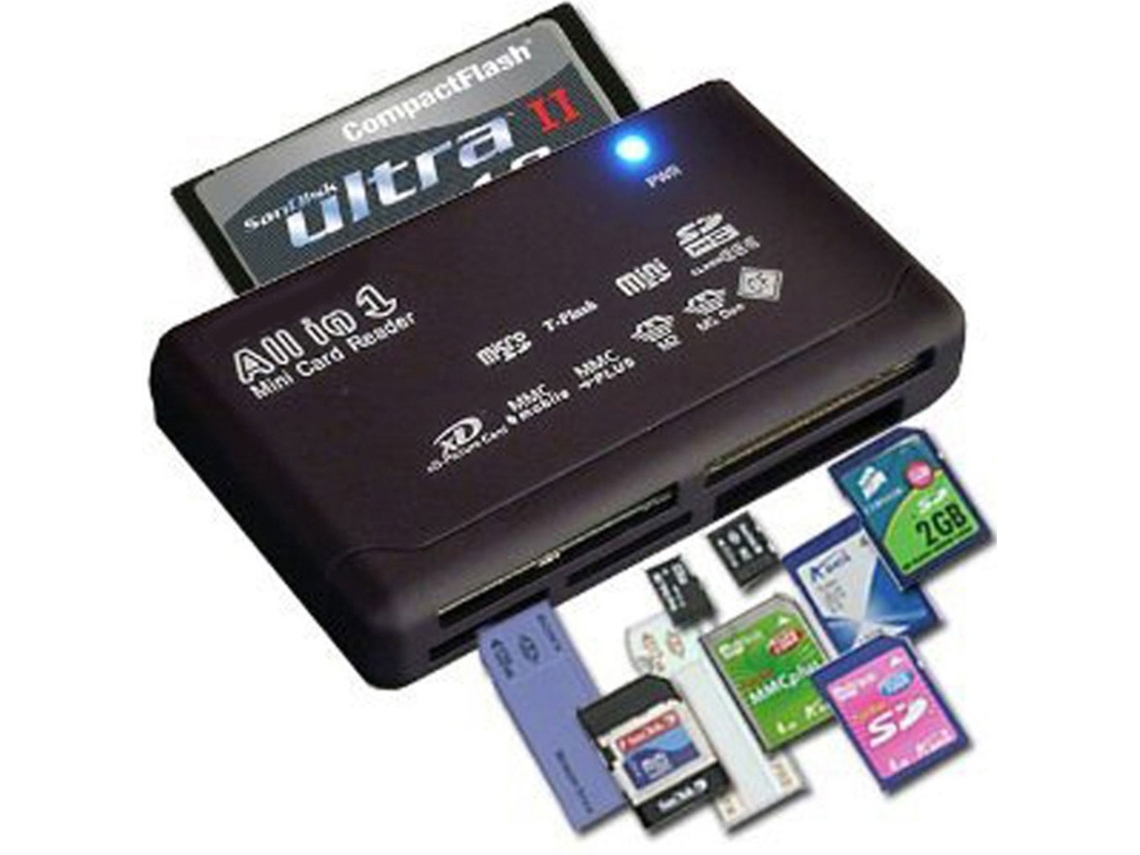 Lector de tarjetas USB multifuncional con 21 funciones, compatible con tarjetas Mini SDHC M2 RS MMC XD CF SD TF MS MDUG (10 unidades)
