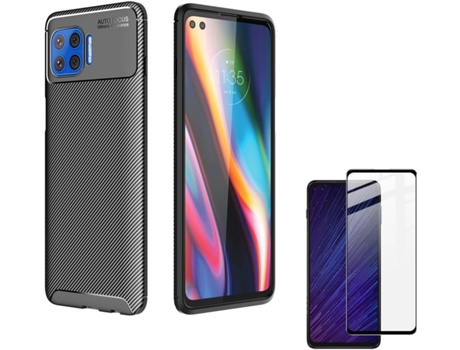 Carcasa y Protector Motorola Moto G 5G Plus Rugged Carbon Negro