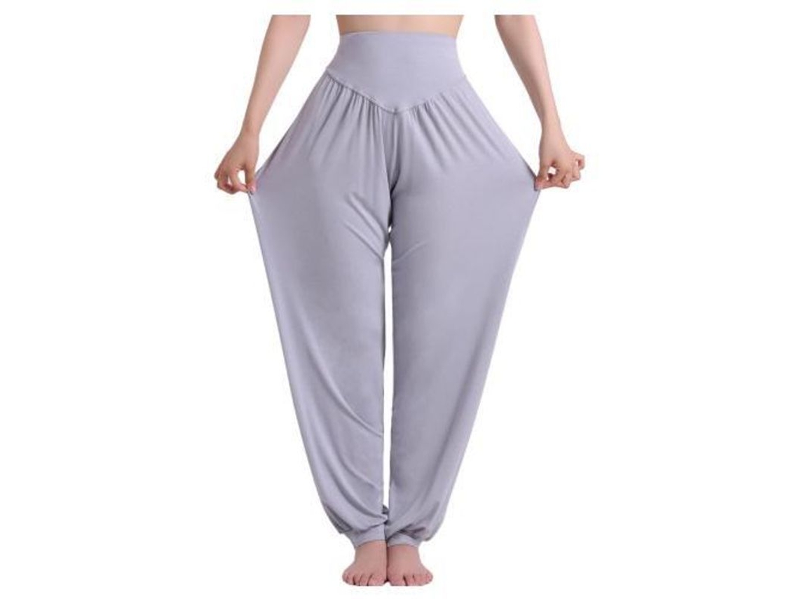 2026-pantalones Harem De Yoga Hippie Boho Para Mujer Verano Baggy Joggers Elásticos Talla Grande Xl Gris