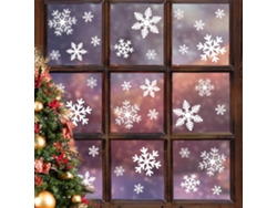 135 pegatinas navideñas para ventanas con copos de nieve, calcomanías estáticas para decoración de ventanas, adornos navideños y de Acción de Gracias Viewleaf