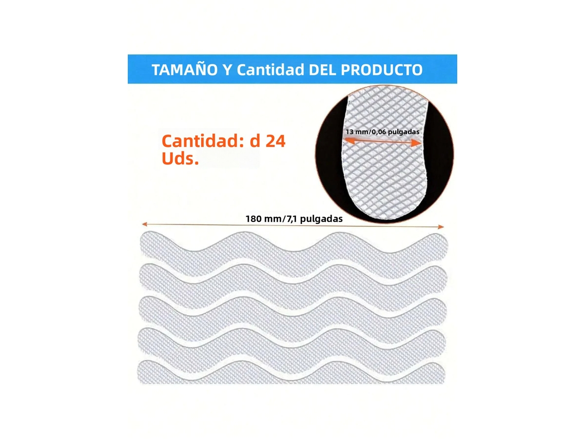 (24 Piezas) Adhesivos Antideslizantes Transparentes Para Suelos De Baños Y Duchas, Fabricados En Pvc.