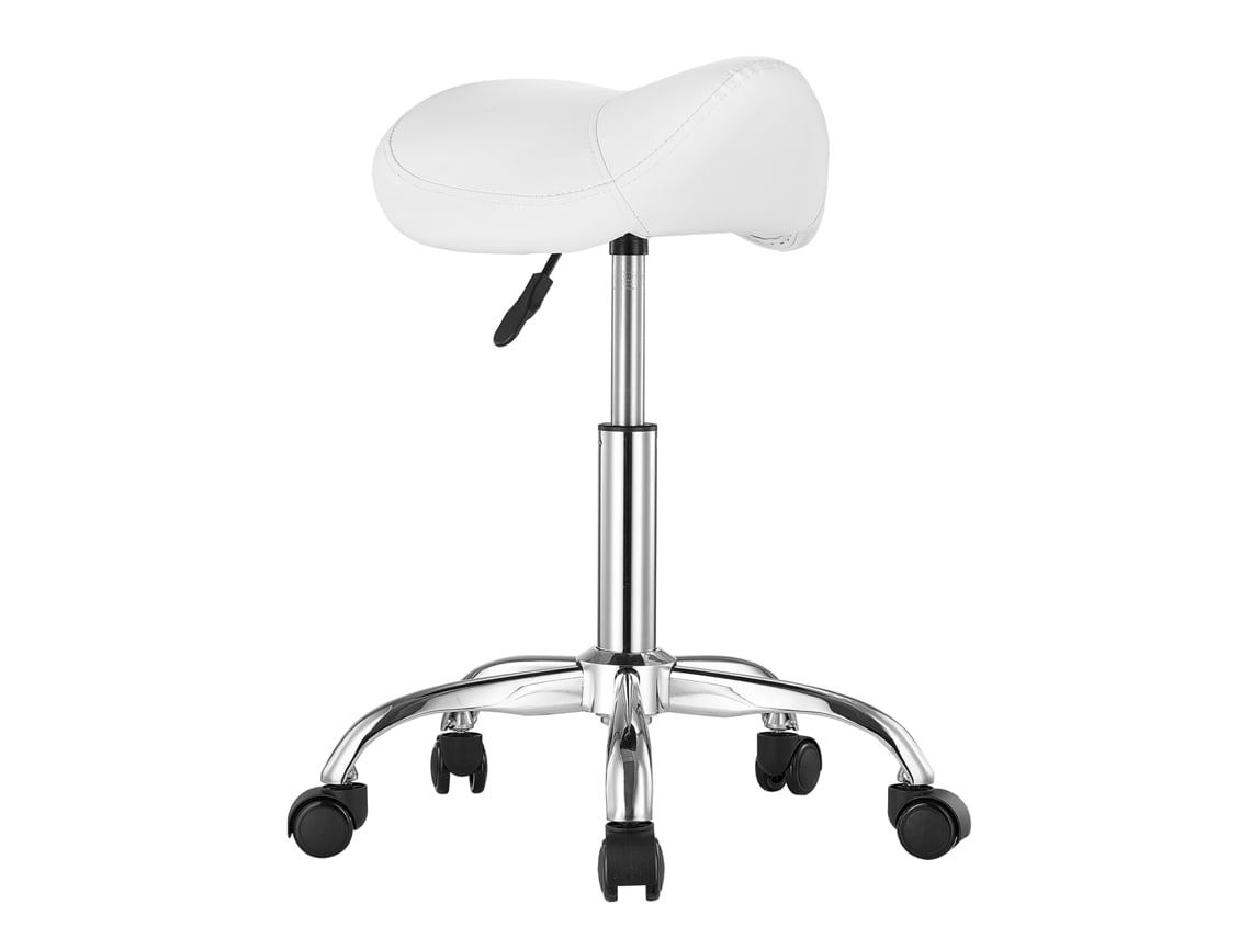 Taburete giratorio Succebuy, altura ajustable 55-71 cm, capacidad de carga 204 kg, blanco