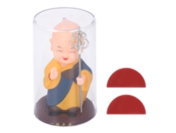 Baok - Adorno pequeño de monje sensible a la luz con figura en miniatura que saluda y mueve las manos para coches - Azul