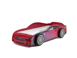 Cama Infantil FURNLUX Auto (Rojo, Madera Contrachapada - 111X227X60 Cm / 90X200 Cm)