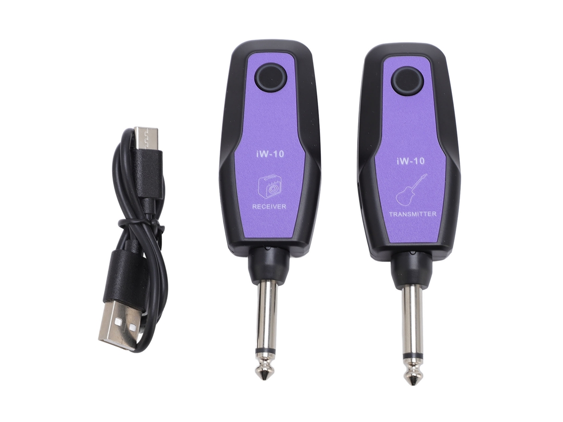 Sistema Sem Fio Para Guitarra 2.4ghz Alcance 30m 4 Canais Recarregável Usb C Para Guitarra Elétrica Baixo Ukulele