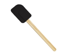 Espátula de silicona gruesa para repostería, herramienta de cocina con mango de madera para mezclar y raspar.