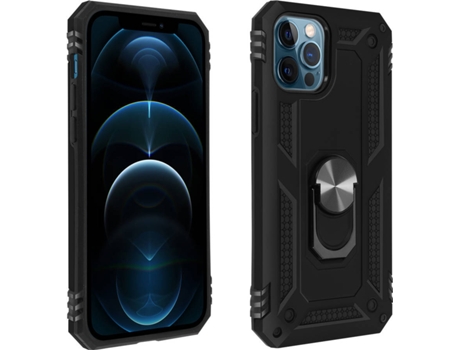 Funda iPhone 12, 12 Pro AVIZAR Anillo Negro