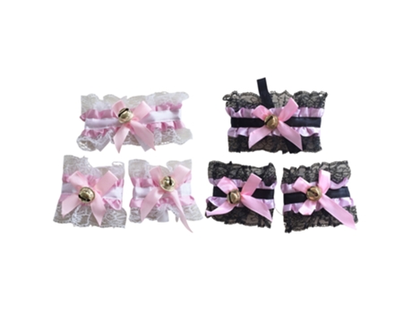 2 Juegos De Trajes De Campana De Encaje - Rosa Negro Rosa Blanco 2 Juegos De Trajes De Campana De Muñeca De Encaje - Rosa Negro Rosa Blanco JEIIBRZUI
