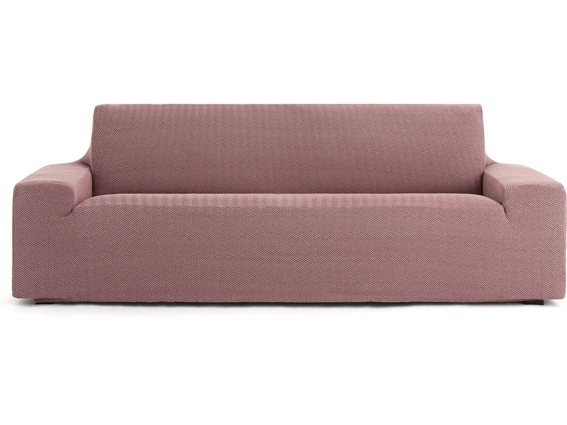 Funda de Sofá 4 Plazas EYSA Premium Jaz Tejido Multielástico (290 x 70 x 120 cm - Poliéster y Algodón - Rosa)