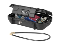 Caja Fuerte Portátil, Antirrobo, Impermeable Con Cable De Acero Extraíble Para Viajes (negra)