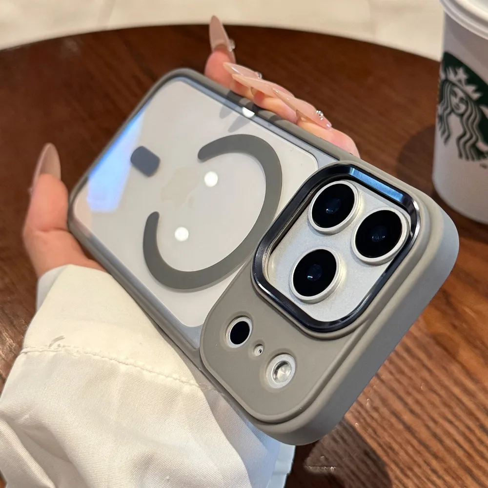 (iphone 17 Pro, Gris) Funda Para Iphone Con Carga Magnética Magsafe Y Protección Contra Golpes.