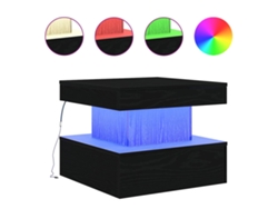 Maison Exclusive - Mesa De Centro Con Luces Led Roble Negro 50x50x40 Cm