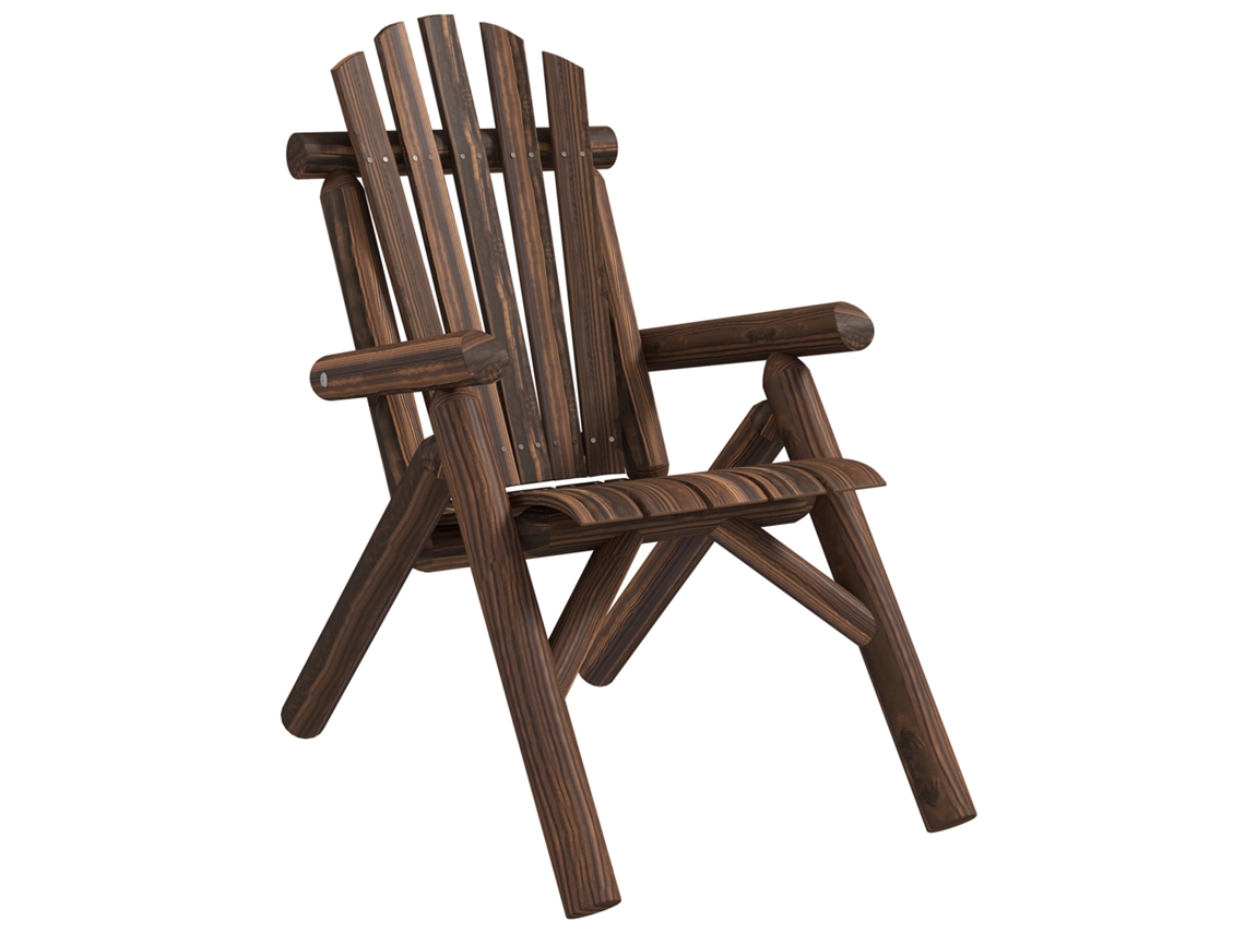 Silla De Jardín Adirondack, Madera De Abeto, Respaldo Alto, Marrón.