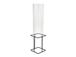 Relaxdays Columna Para Peces, H X Ø: 61,5 X 20 Cm, Acrílico Y Metal, Torre Para Estanque, Decoración Transparente/gris