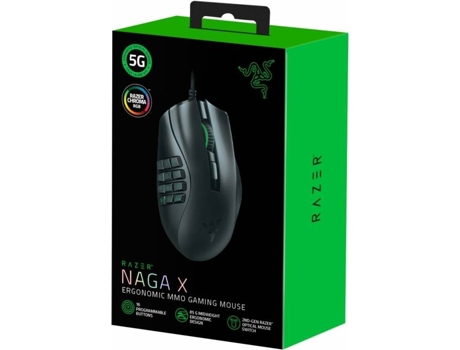 Ratón Gaming RAZER Naga X (18000 dpi - Negro)