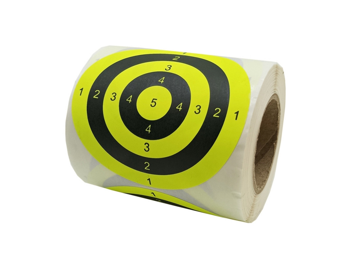 1 Rollo De 200 Pegatinas Redondas Fluorescentes Autoadhesivas Con Números Para Miras De Tiro, De 7,5 Cm, Para Práctica De Tiro.