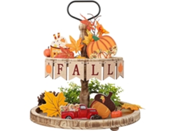 6 Piezas De Decoración De Bandejas Escalonadas Para Otoño Adornos De Mesa, Bandeja No Incluida