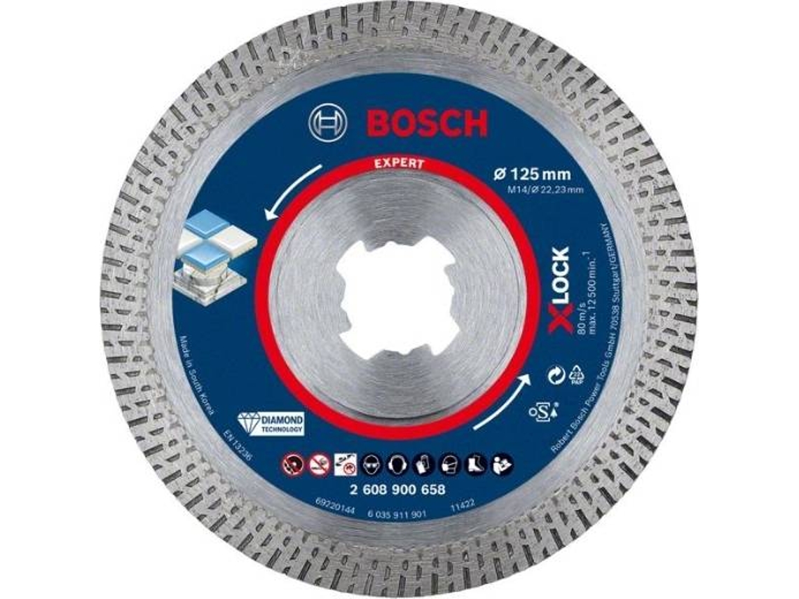 Disco de Lija BOSCH X-Lock Expert Hardceramic 125x22.23x1.4x10 mm para Amoladoras Pequeñas
