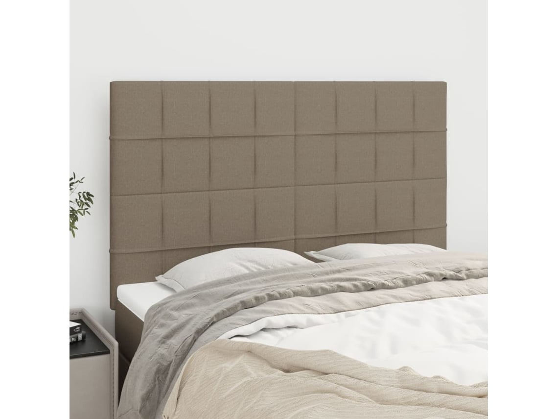 Cabeceros 4 Unidades Tela Gris Taupe 72x5x78/88 Cm