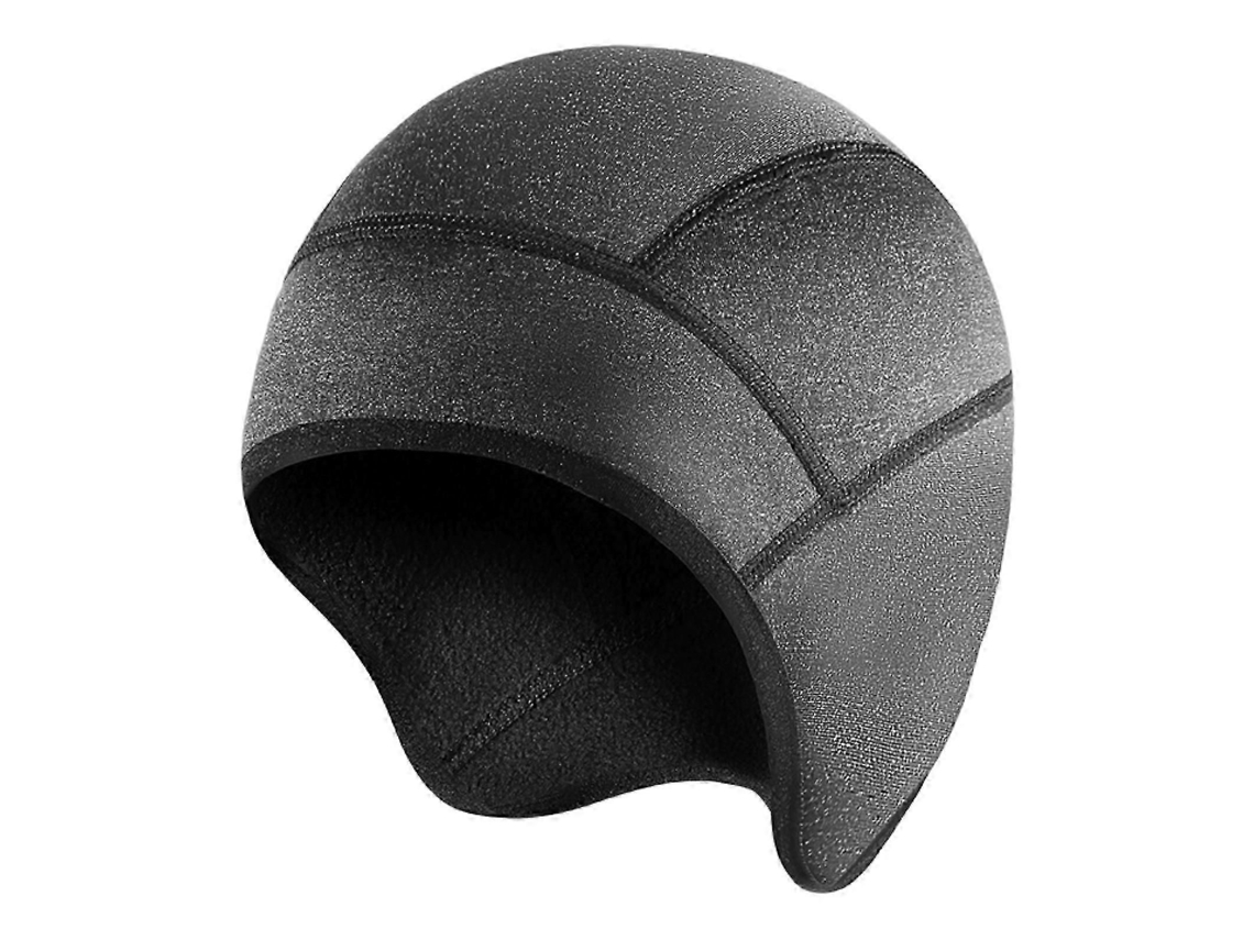 Casco de ciclismo de invierno con forro interior, orificios para gafas y orejas, elástico, antideslizante, mantiene el calor, resistente al viento, diseño de calavera.