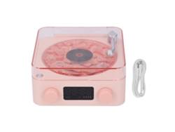 Altavoz Bluetooth Inalámbrico Con Cancelación De Ruido Blanco Y Luces Led Rgb De Color Rosa Claro Para Dormir.