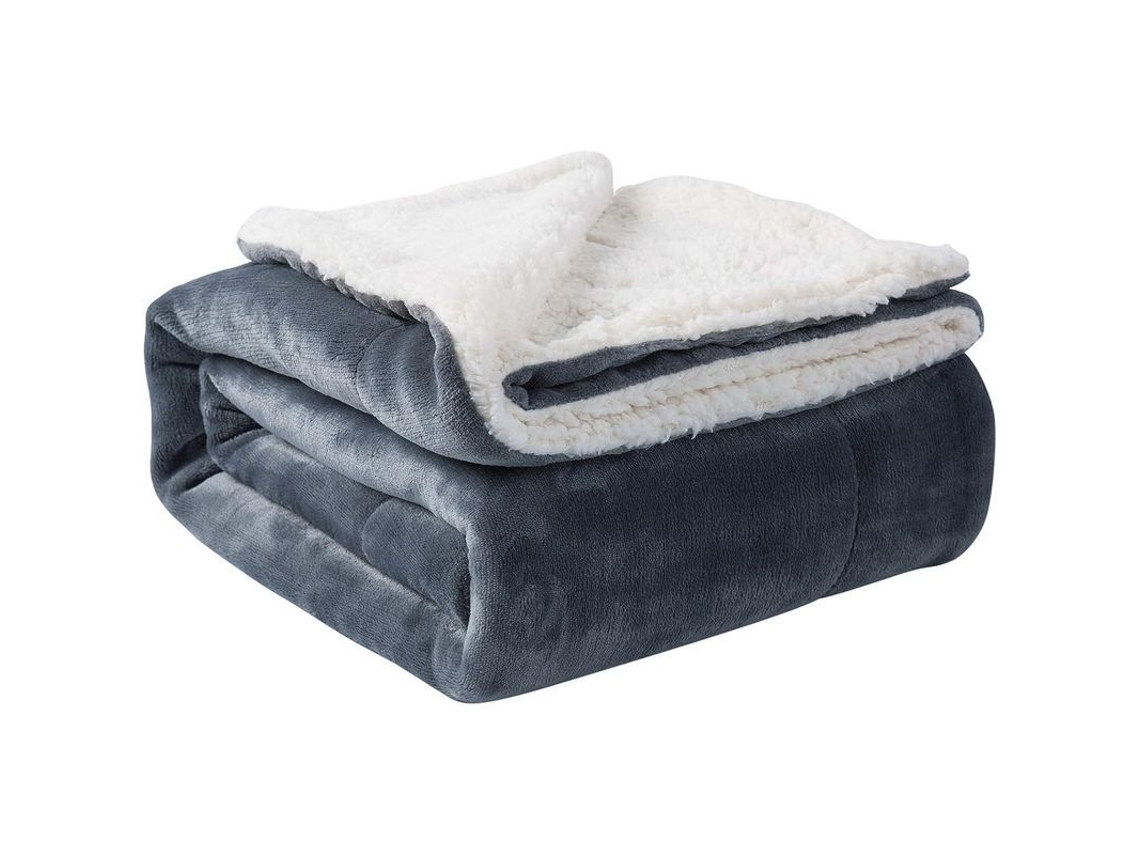 2026-manta Sherpa Twin Cálida Suave Peluda Reversible Para Invierno 60x80 Pulgadas Gris