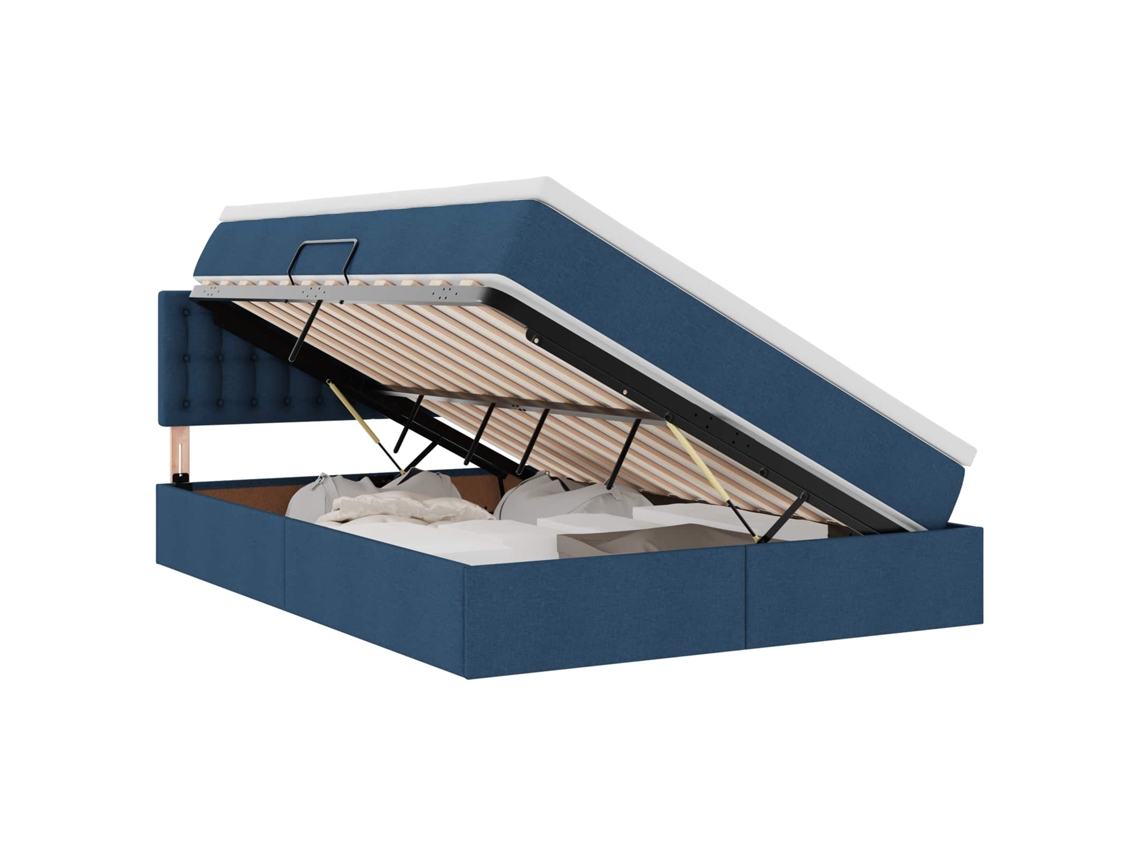 Syfax™ Cama Con Almacenamiento Y Colchón Con Colchón Azul 140 X 190 Cm