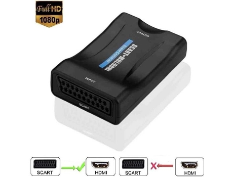 Onesite Cable Scart Convertidor de Audio y Video HDMI Scart-Hdmi Adaptador HD 720P-1080P Scart a HDMI Recepción de señal AV