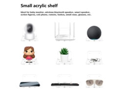 3pcs Estante De Pared De Acrílico Universal Adhesivo Para Cámaras Altavoces Estantes Flotantes Pequeños Para Dormitorio Sala Cocina