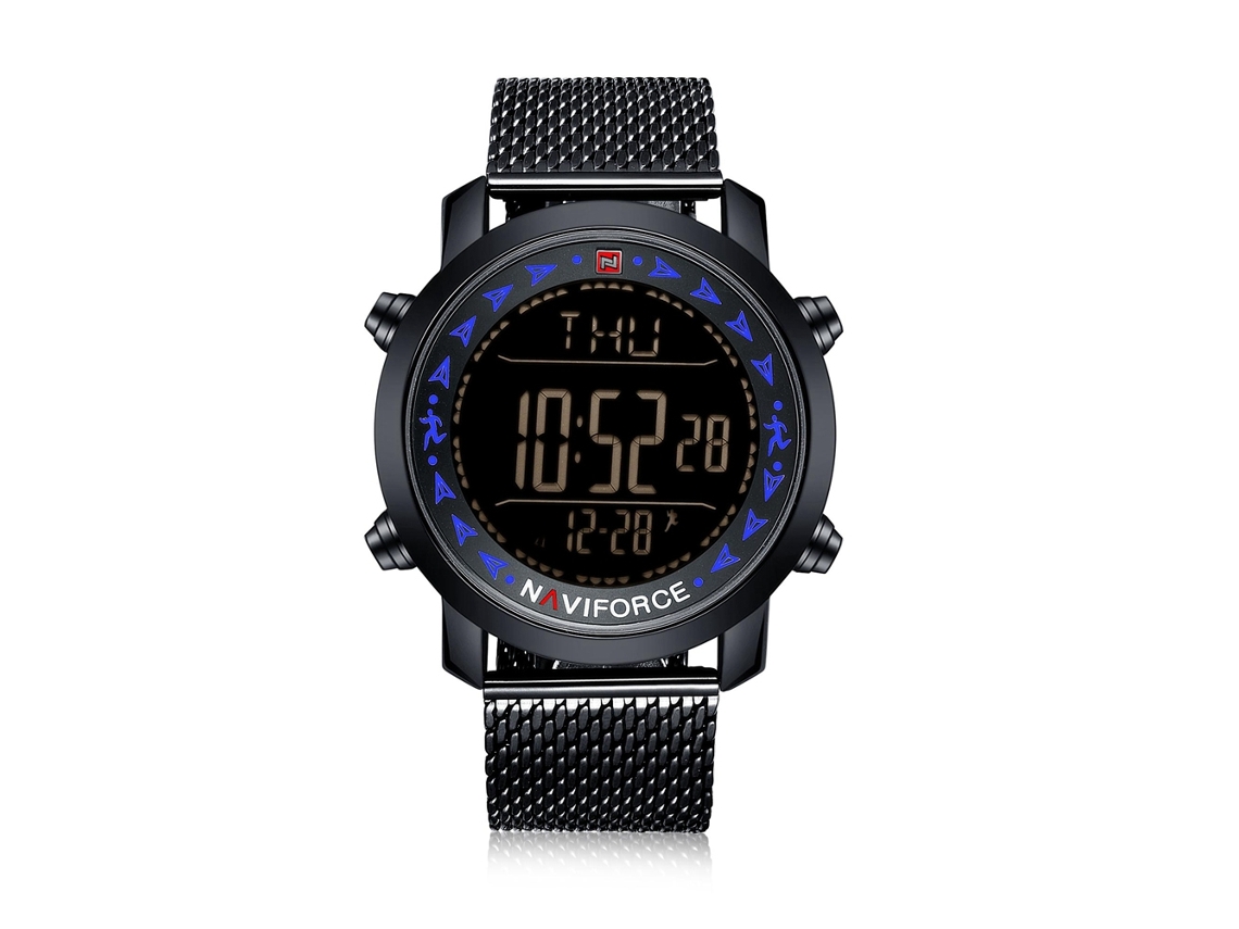Reloj Electrónico De Cuarzo Para Hombre Con Brazalete De Acero, Resistente Al Agua Hasta 3 Atm, Naviforce
