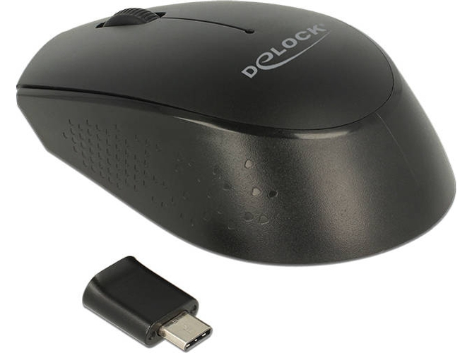 Ratón DELOCK 12526 (Inalámbrico - Óptico - 1000 dpi - Negro)