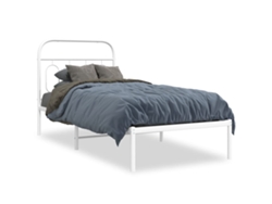 Maison Exclusive - Estructura Cama Sin Colchón Con Cabecero Metal Blanco 80x200 Cm