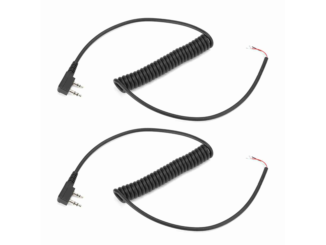 Cable De Micrófono Con Cable (2 Unidades) Para Radios Baofeng Uv5r, Kenwood Tk370 Y Motorola, 4 Cables, 2 Pines.