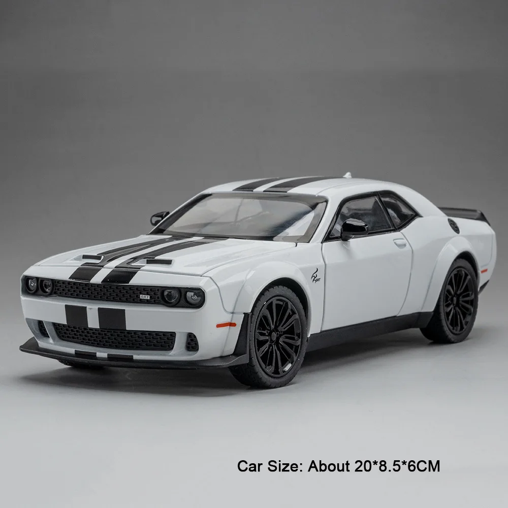 (blanco) Modelo De Juguete Hellcat A Escala 1:22, Con Volante Giratorio Y Puertas Que Se Pueden Abrir.