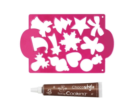 Placa cortadora 12 Galletas de Navidad + Tubo de chocolate para decorar