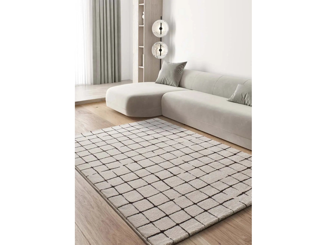 Alfombra Interior Geométrico - Atticgo - Retro Blanco 160x230 Cm