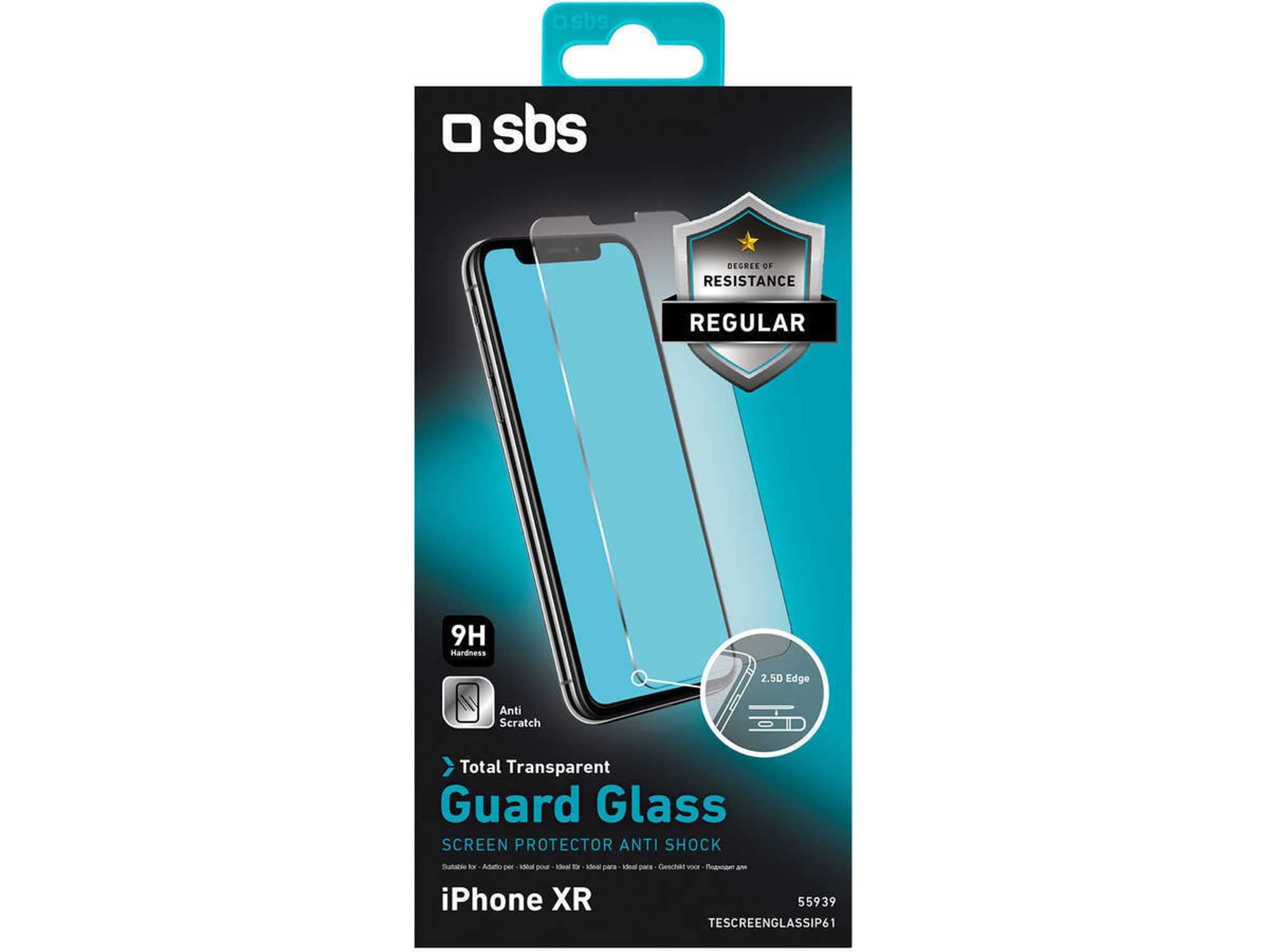 Protector de cristalÃtemplado SBS iPhone XR, 11