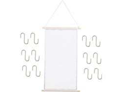 Organizador Pared Rectangular Pendientes Madera Blanca Soporte Colgante Multifuncional Almacenamiento Joyas