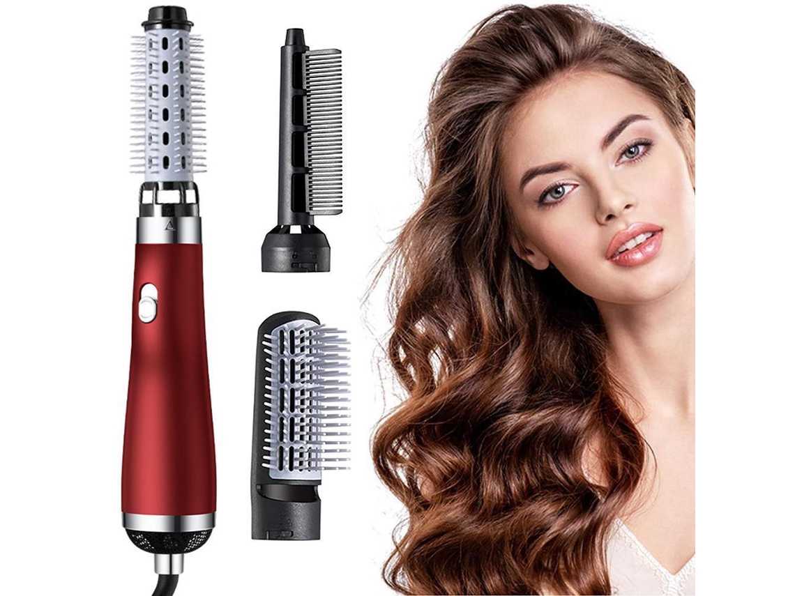Secador De Pelo 3 En 1 Con Cepillo, Voluminizador, Aire Caliente, Peine Alisador Y Rizador, 750 W, Portátil.