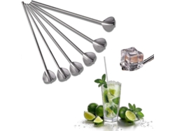 6 cucharas de acero con pajita, pajitas metálicas reutilizables y cucharas con forma de corazón de Rosewell